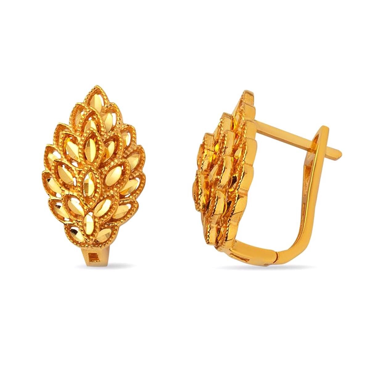 22K Yellow Gold Leaf Earrings (6.54 g)