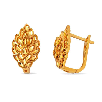 22K Yellow Gold Leaf Earrings (6.54 g)