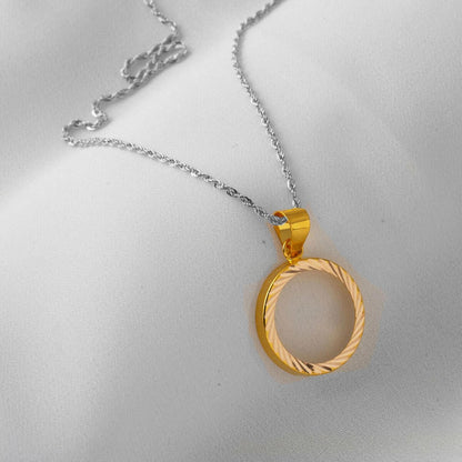 14K Yellow Gold Half Coin Attachable Pendant