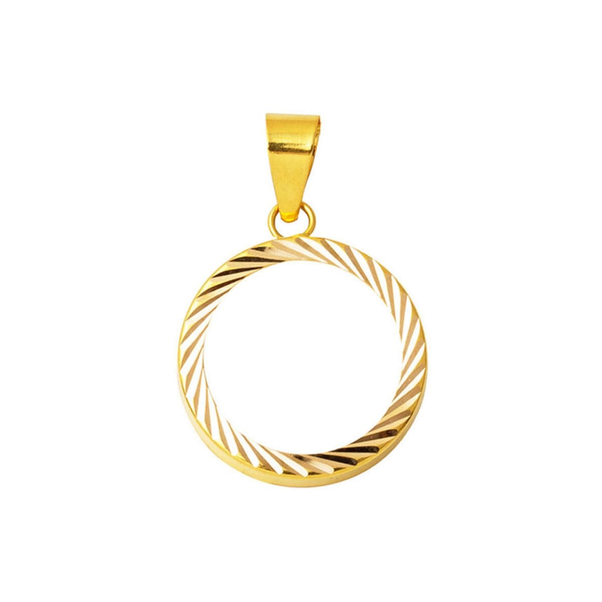 14K Yellow Gold Half Coin Attachable Pendant