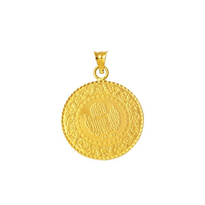 22K Yellow Gold Half Gold Pendant