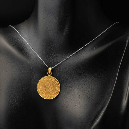 22K Yellow Gold Half Gold Pendant