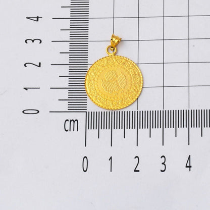 22K Yellow Gold Half Gold Pendant
