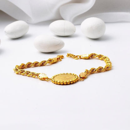 22K Yellow Gold Half Ottoman Resat Coin Bracelet (11.78 g)