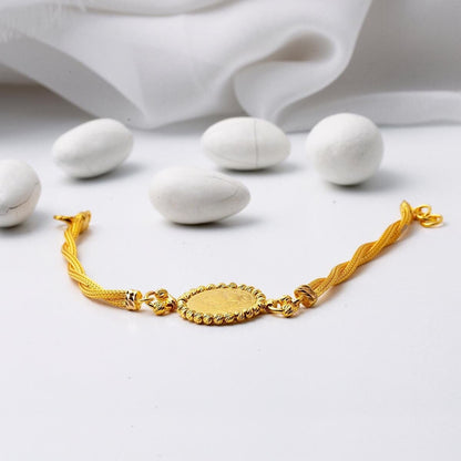 22K Yellow Gold Half Ottoman Resat Coin Bracelet (12.2 g)