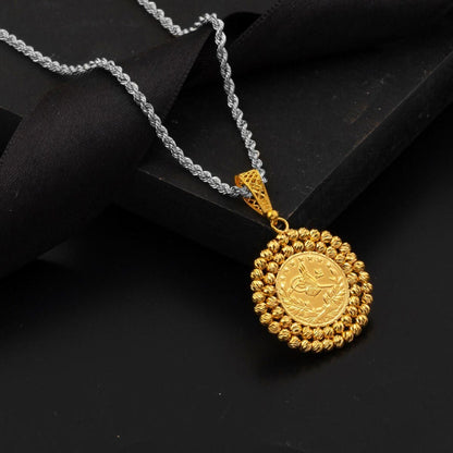 22K Yellow Gold Half Ottoman Resat Coin Pendant (8.39 g)