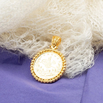 22K Yellow Gold Half Ottoman Resat Coin Pendant (6.23 g)