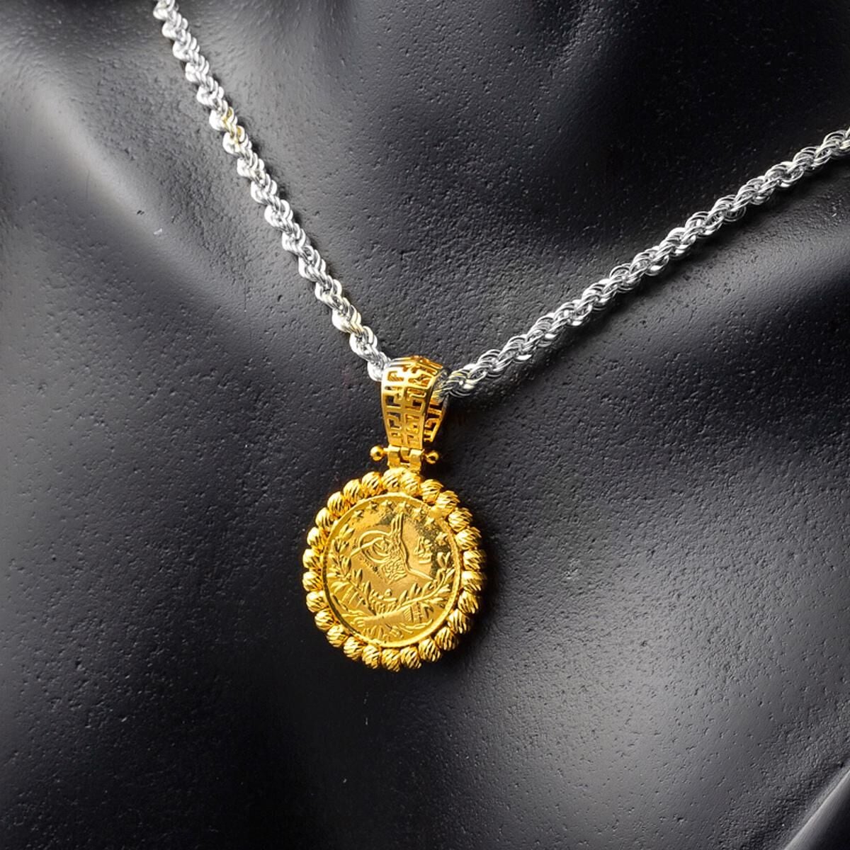 22K Yellow Gold Half Ottoman Resat Coin Pendant (6.23 g)