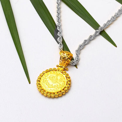 22K Yellow Gold Half Ottoman Resat Coin Pendant (6.23 g)
