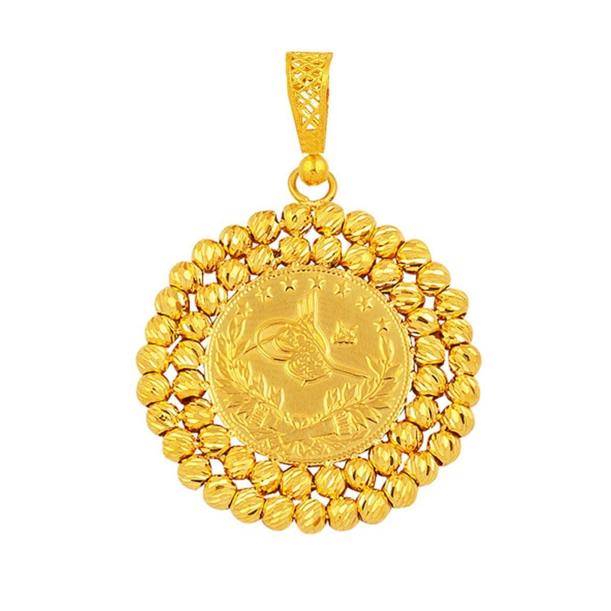 22K Yellow Gold Half Ottoman Resat Coin Pendant (8.39 g)