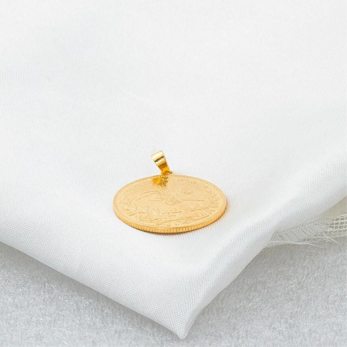 22K Yellow Gold Half Ottoman Resat Coin Chain Necklace