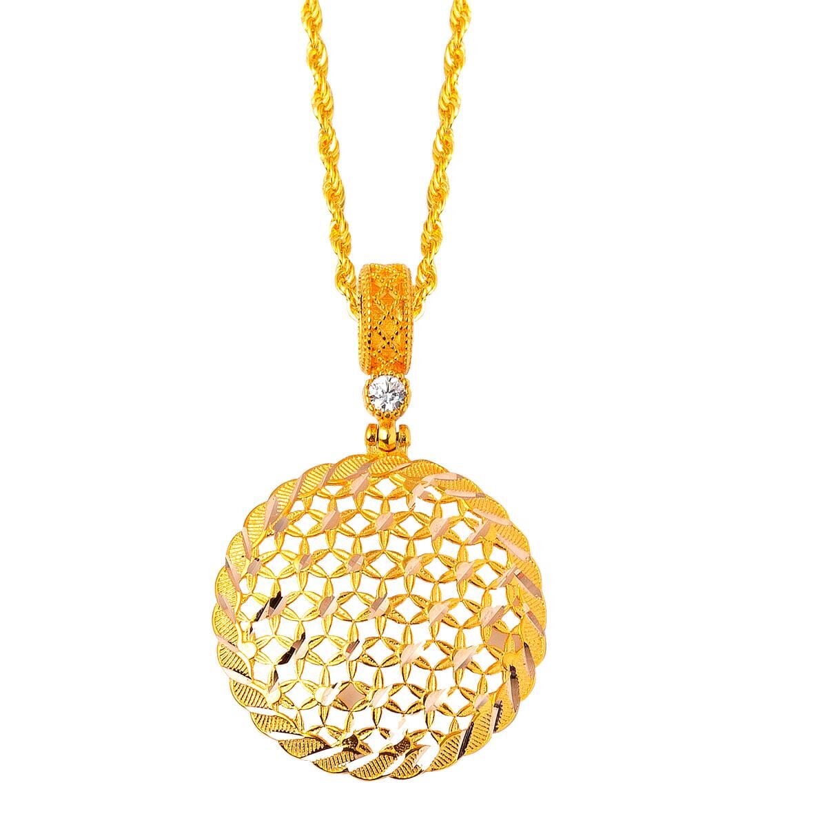 14K Yellow Gold Flower of Life Necklace (3.06 g)