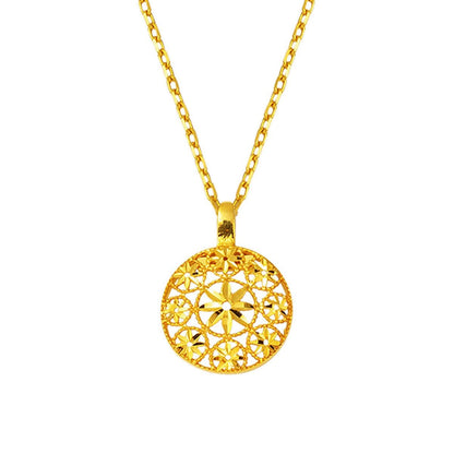 14K Yellow Gold Flower of Life Necklace