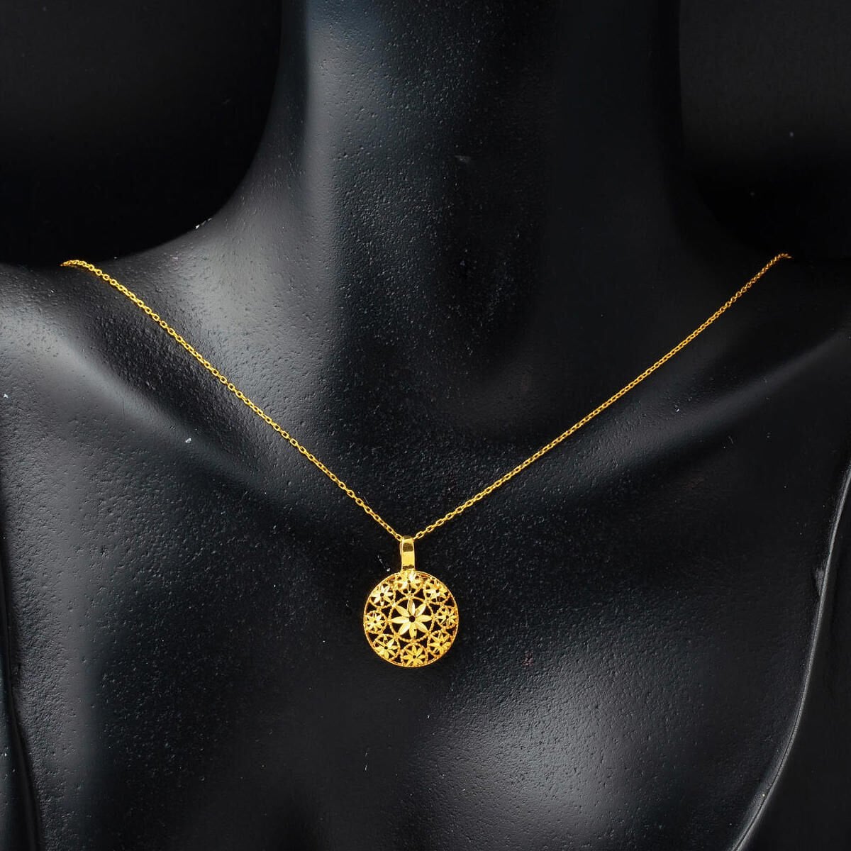 14K Yellow Gold Flower of Life Necklace