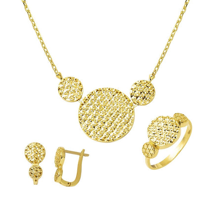 14K Yellow Gold Flower of Life Jewelry Set (7.1 g)