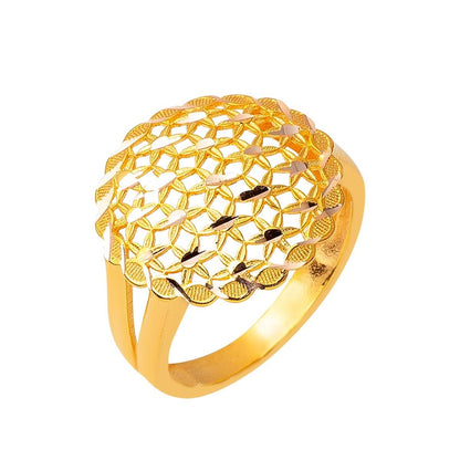14K Yellow Gold Flower of Life Ring (2.95 g)