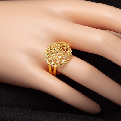 14K Yellow Gold Flower of Life Ring (2.95 g)