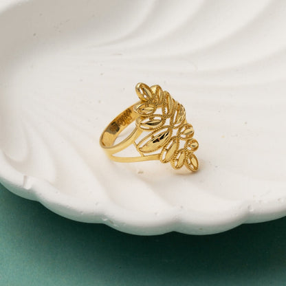 14K Yellow Gold Flower of Life Ring (2.98 g)