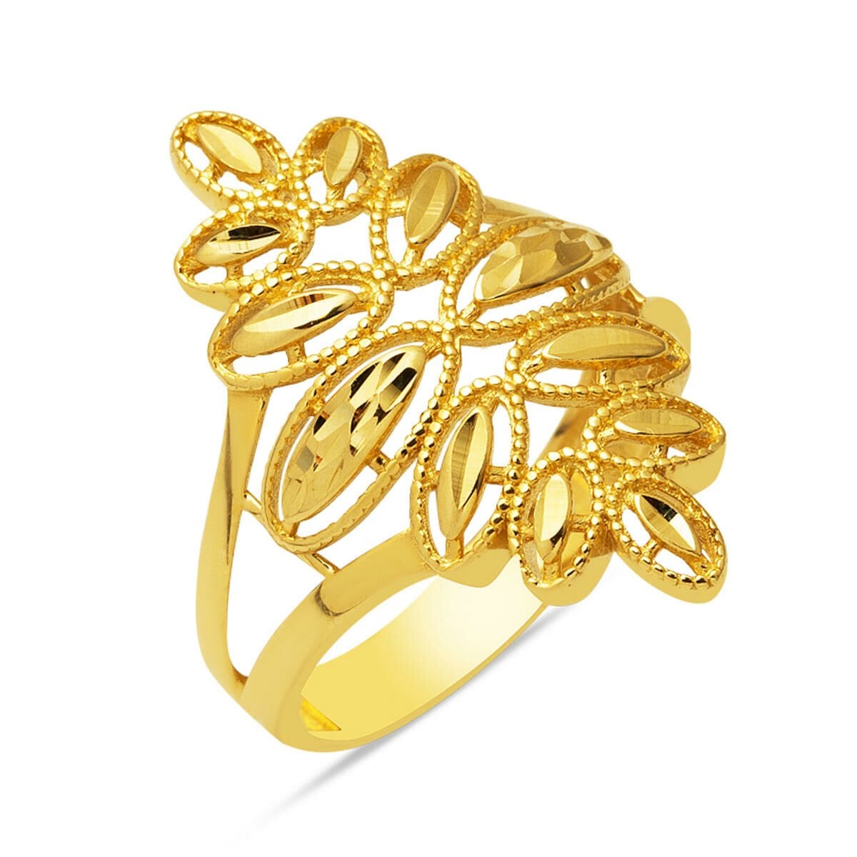 14K Yellow Gold Flower of Life Ring (2.98 g)