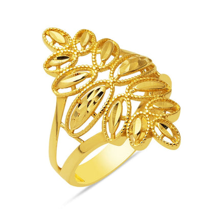 14K Yellow Gold Flower of Life Ring (2.98 g)