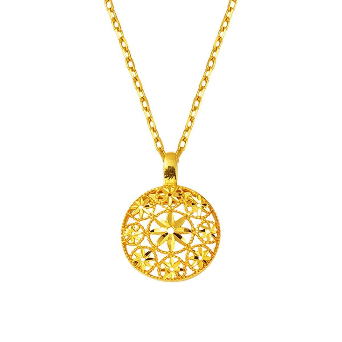 22K Yellow Gold Flower of Life Necklace (2.37 g)