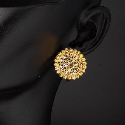14K Yellow Gold Flower of Life Engagement Cubic Zirconia Jewelry Set