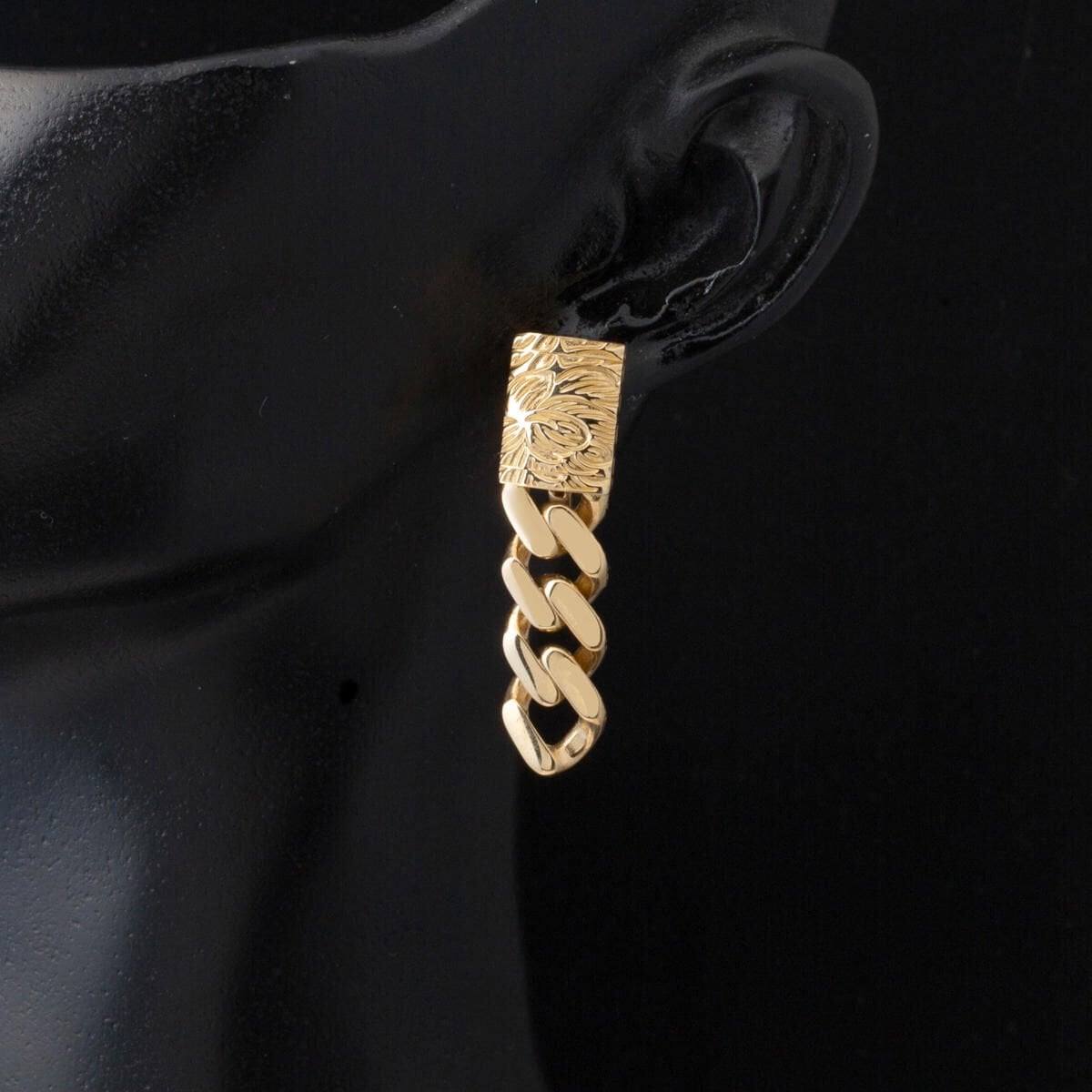 14K Yellow Gold Flower of Life Curb Minimalist Jewelry Set