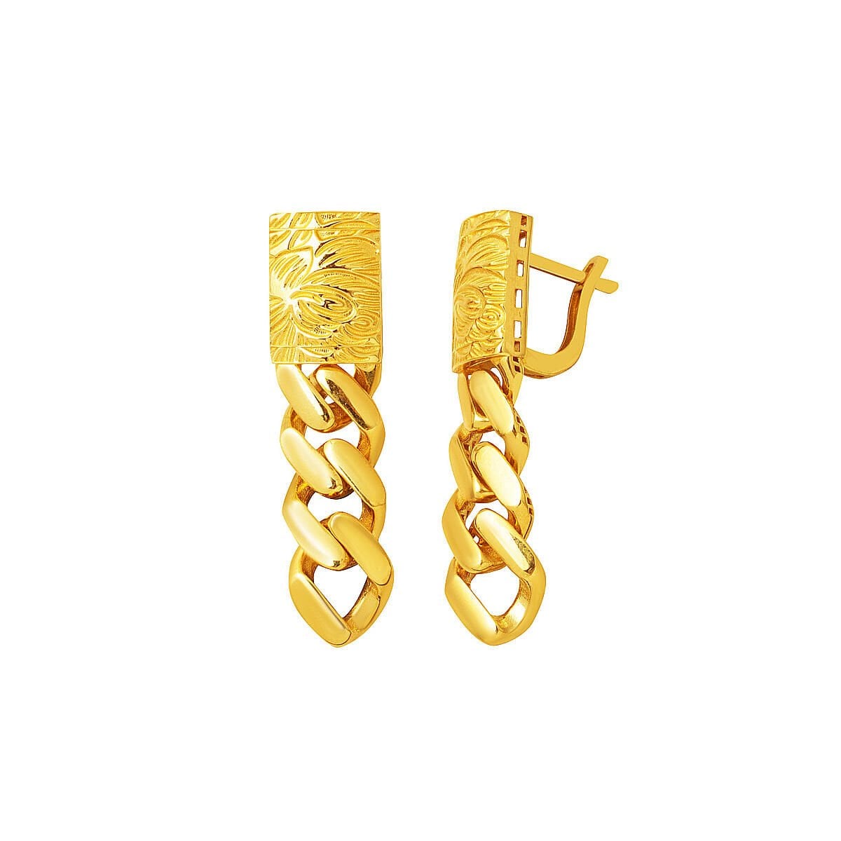 14K Yellow Gold Flower of Life Curb Minimalist Jewelry Set