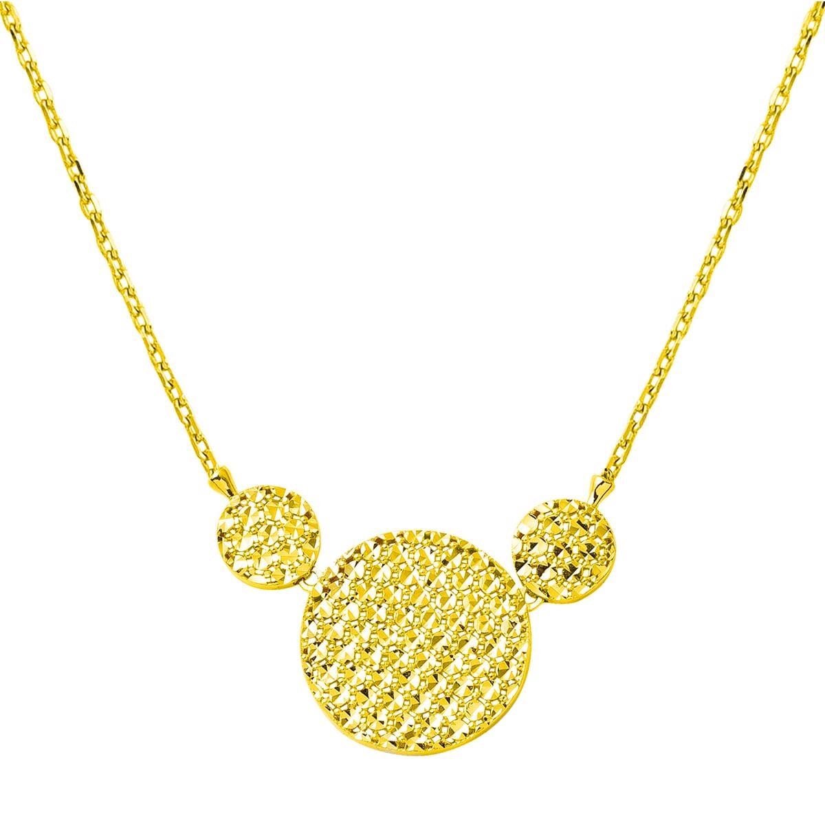 22K Yellow Gold Flower of Life Earrings and Necklace Set