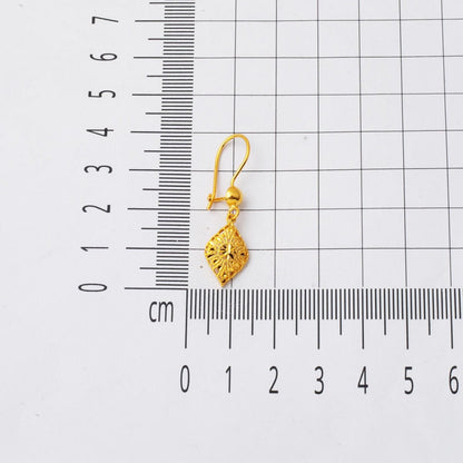 22K Yellow Gold Flower of Life Dangle Earrings (3 g)