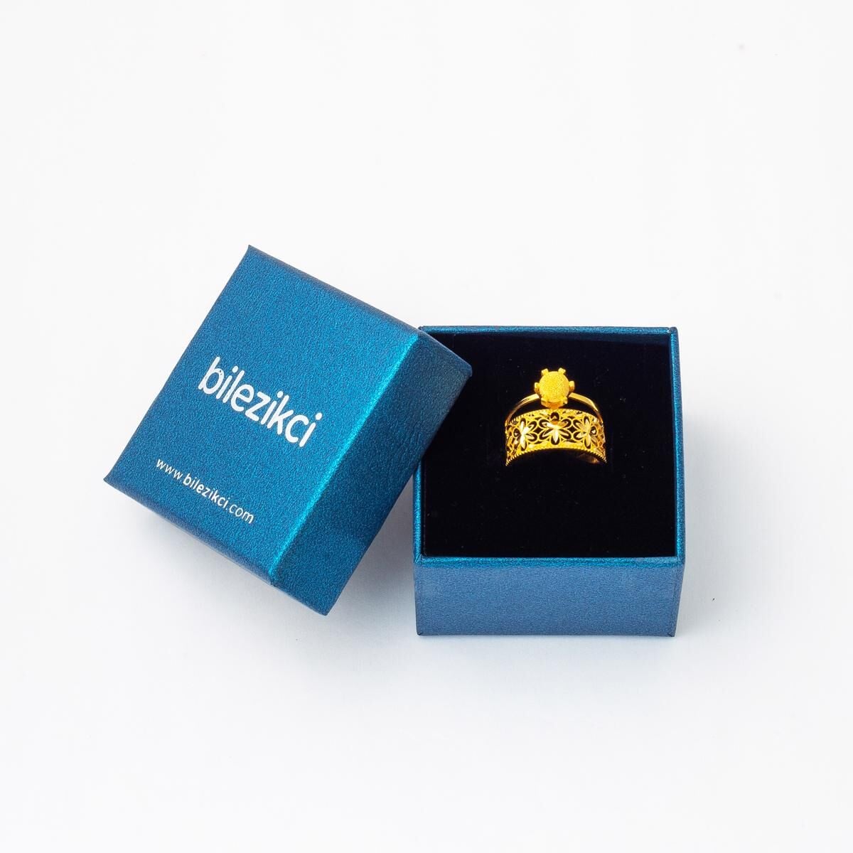 22K Yellow Gold Flower of Life Ball Ring