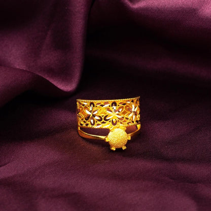 22K Yellow Gold Flower of Life Ball Ring