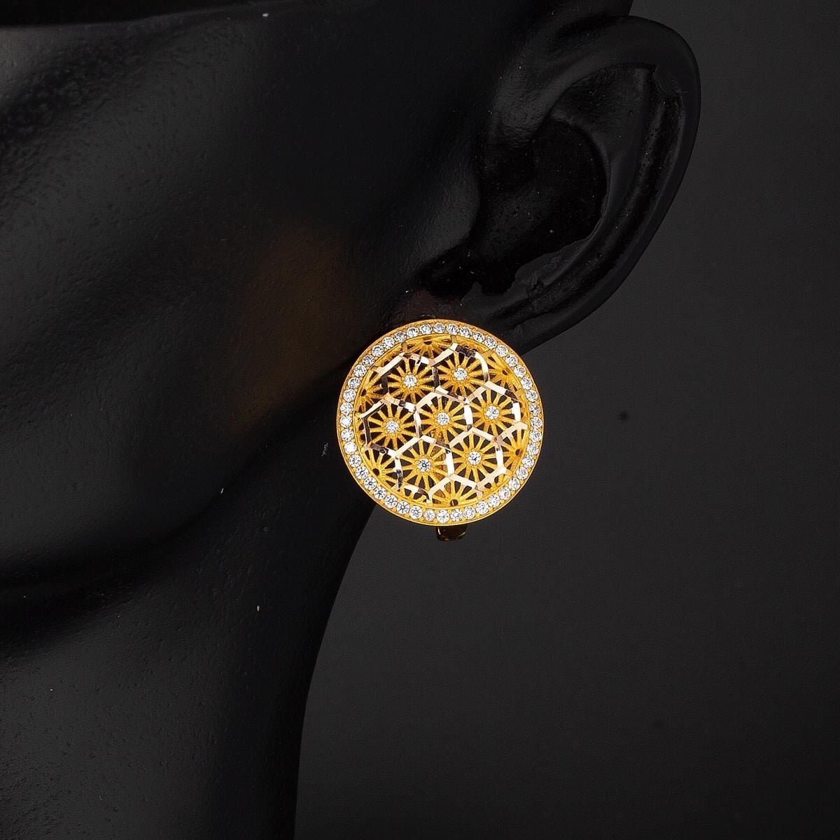 14K Yellow Gold Flower of Life Star Cubic Zirconia 3-Piece Set