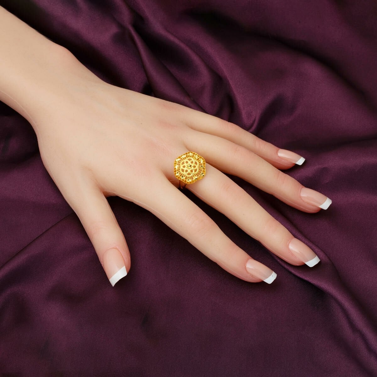 14K Yellow Gold Life Rose Ring