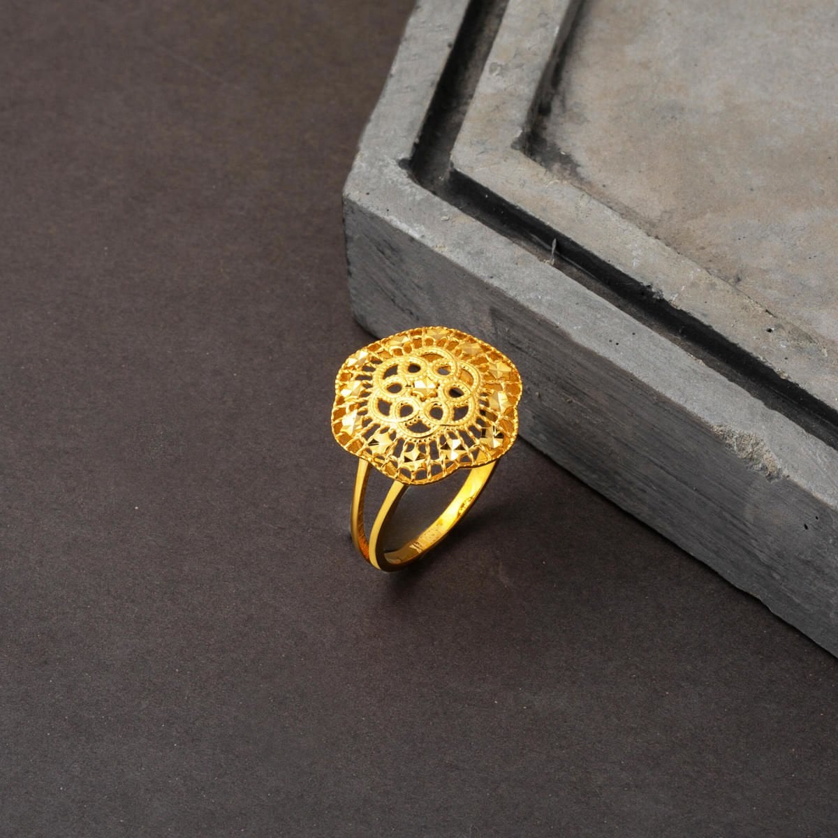 14K Yellow Gold Life Rose Ring