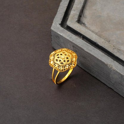14K Yellow Gold Life Rose Ring