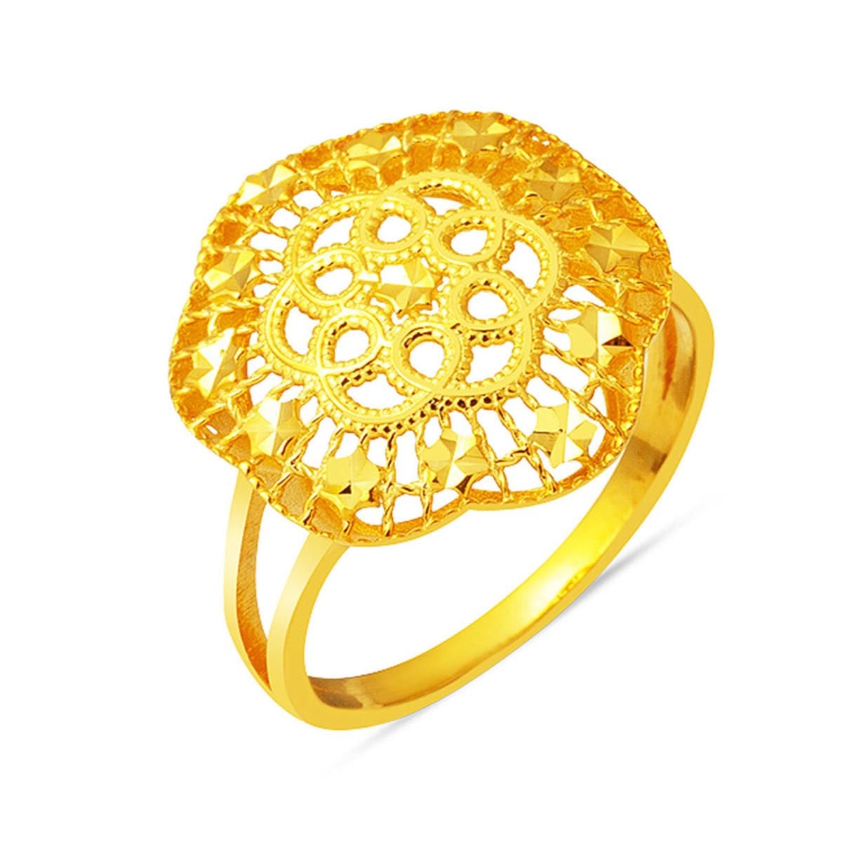 14K Yellow Gold Life Rose Ring