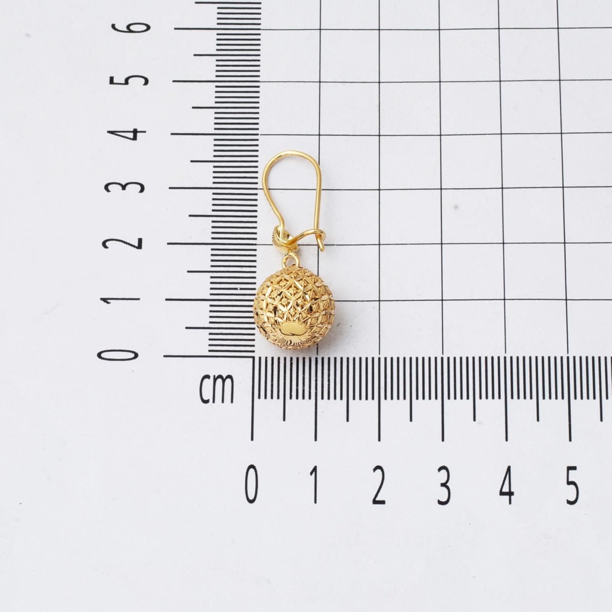 14K Yellow Gold Life Ball Dangle Earrings
