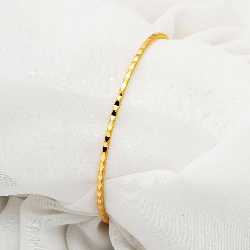 22K Yellow Gold Investment Ajda Hand Engraved Bangle (14 g)