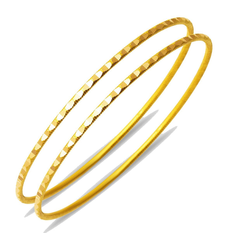 22K Yellow Gold Investment Ajda Hand Engraved Bangle (14 g)