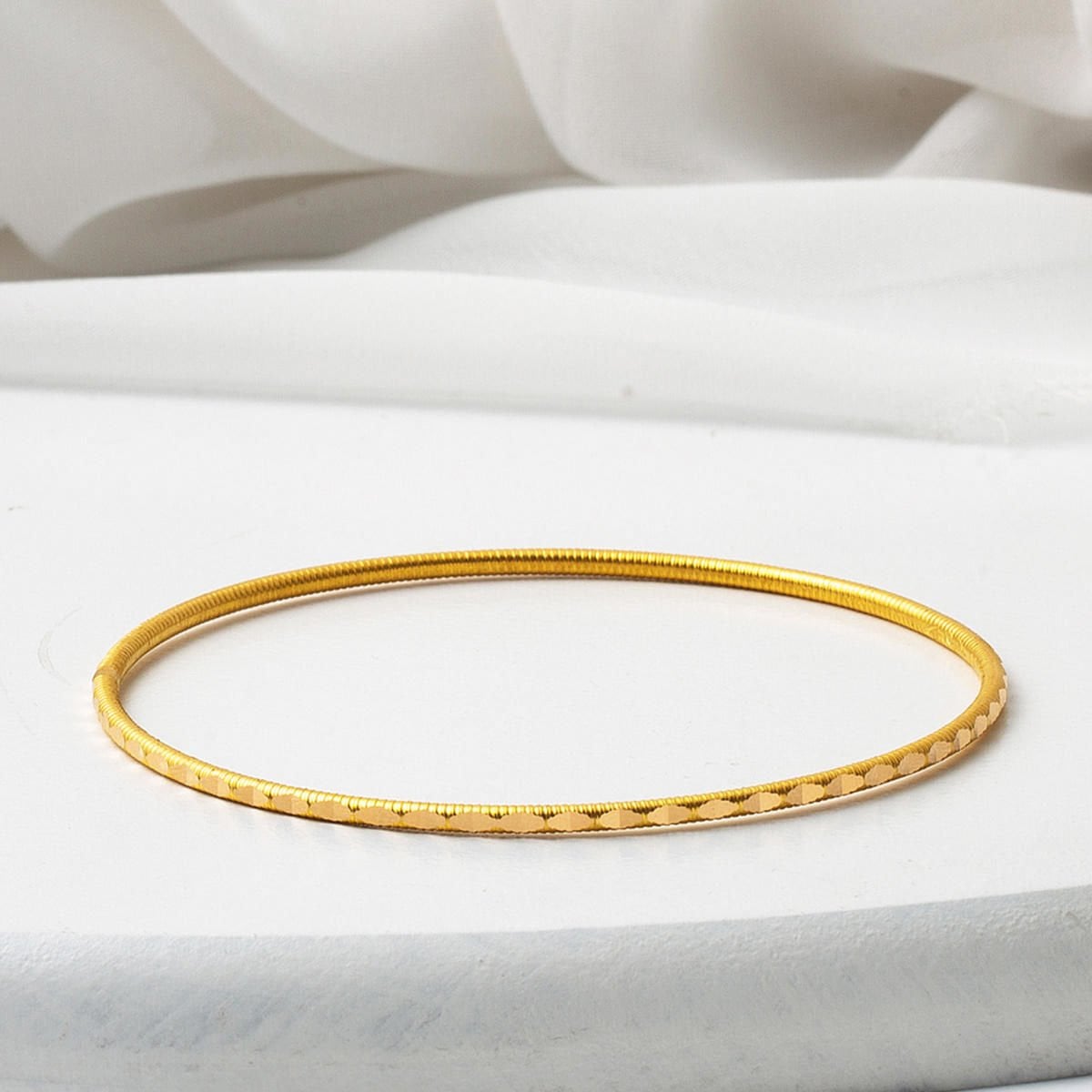 22K Yellow Gold Investment Ajda Hand Engraved Bangle (14 g)
