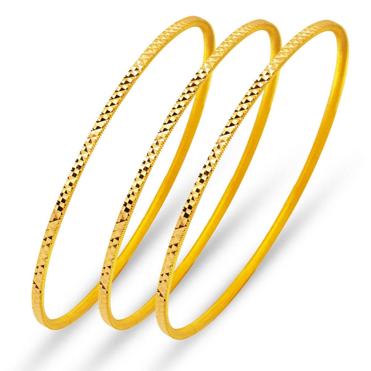 22K Yellow Gold Investment Ajda 3-Piece Bangle Set