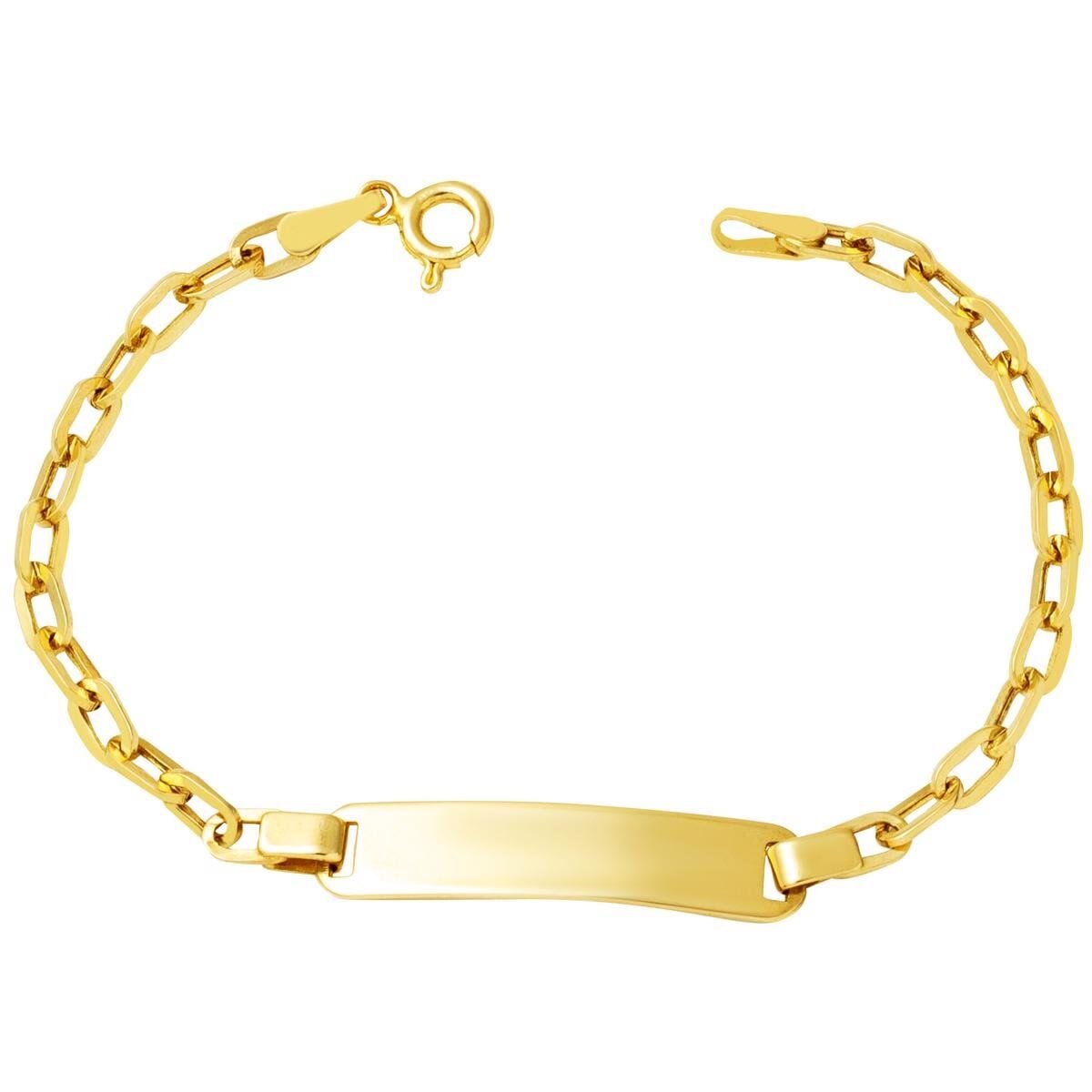 14K Yellow Gold Custom Text Personalized Baby ID Bracelet