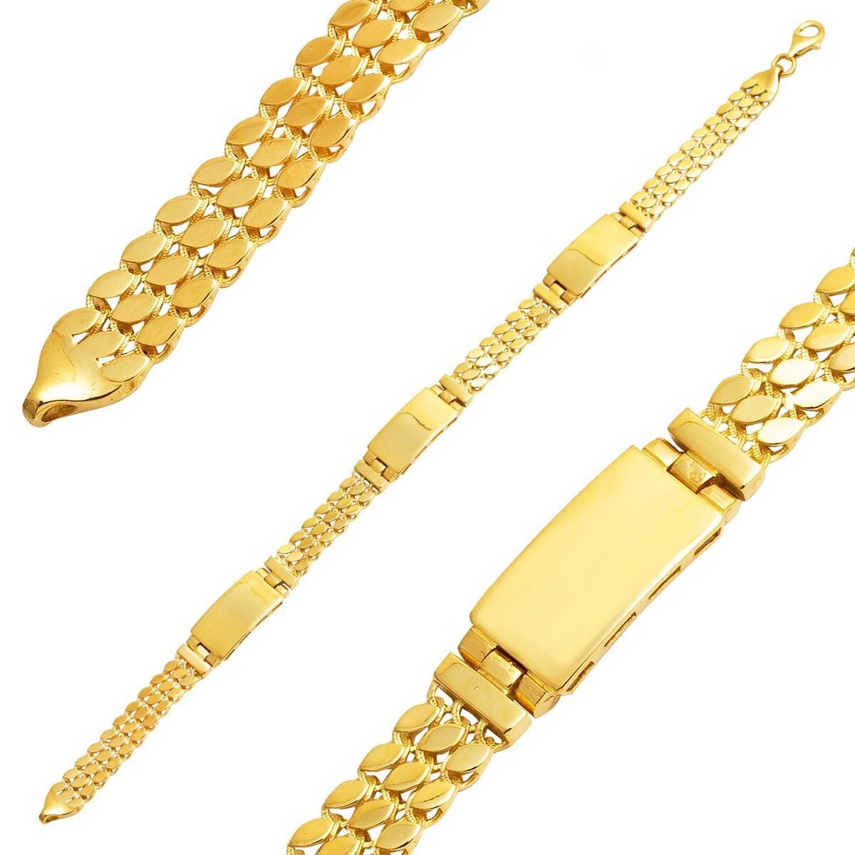 14K Yellow Gold Personalized Custom Text Bracelet