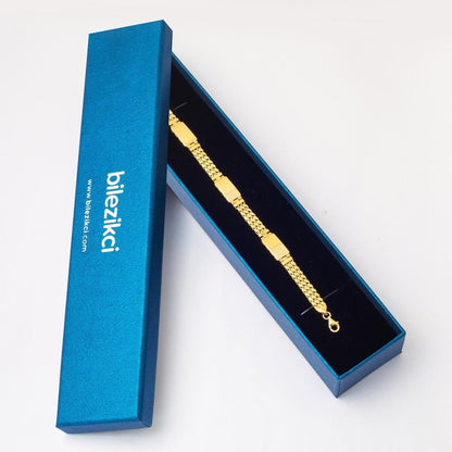 14K Yellow Gold Personalized Custom Text Bracelet