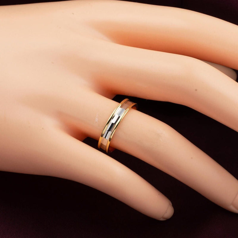 14K White Gold Green Wedding Band Set