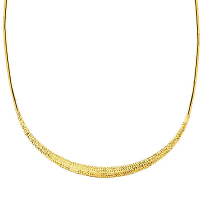 22K Yellow Gold Snake Skin Collar Necklace