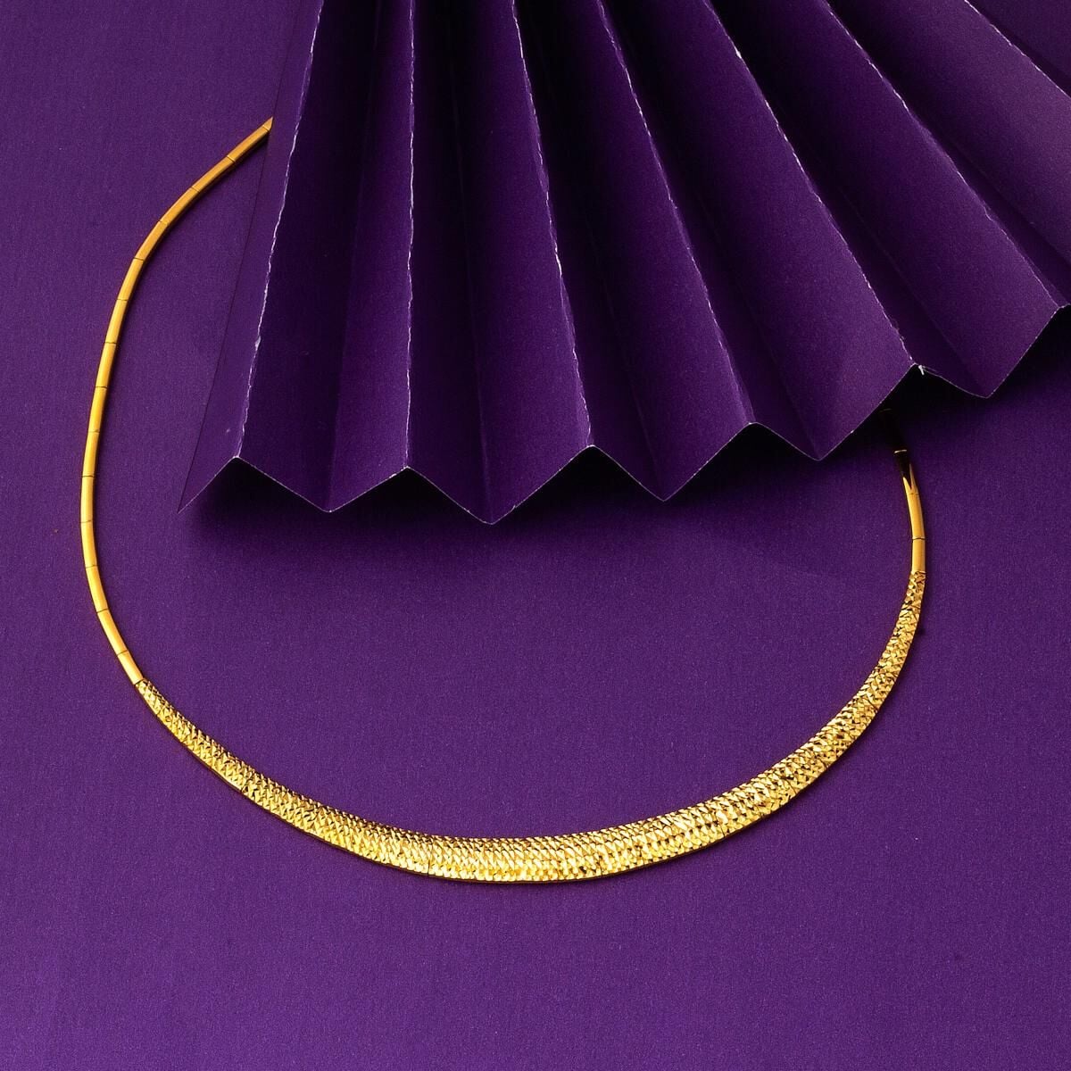 22K Yellow Gold Snake Skin Collar Necklace