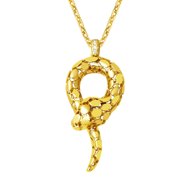 14K Yellow Gold Snake Design Chain Necklace
