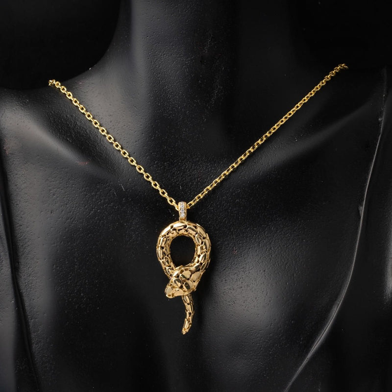 14K Yellow Gold Snake Design Chain Necklace